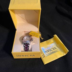 WOMEN'S INVICTA ANGEL CRYSTAL DIAL WATCH - Purple